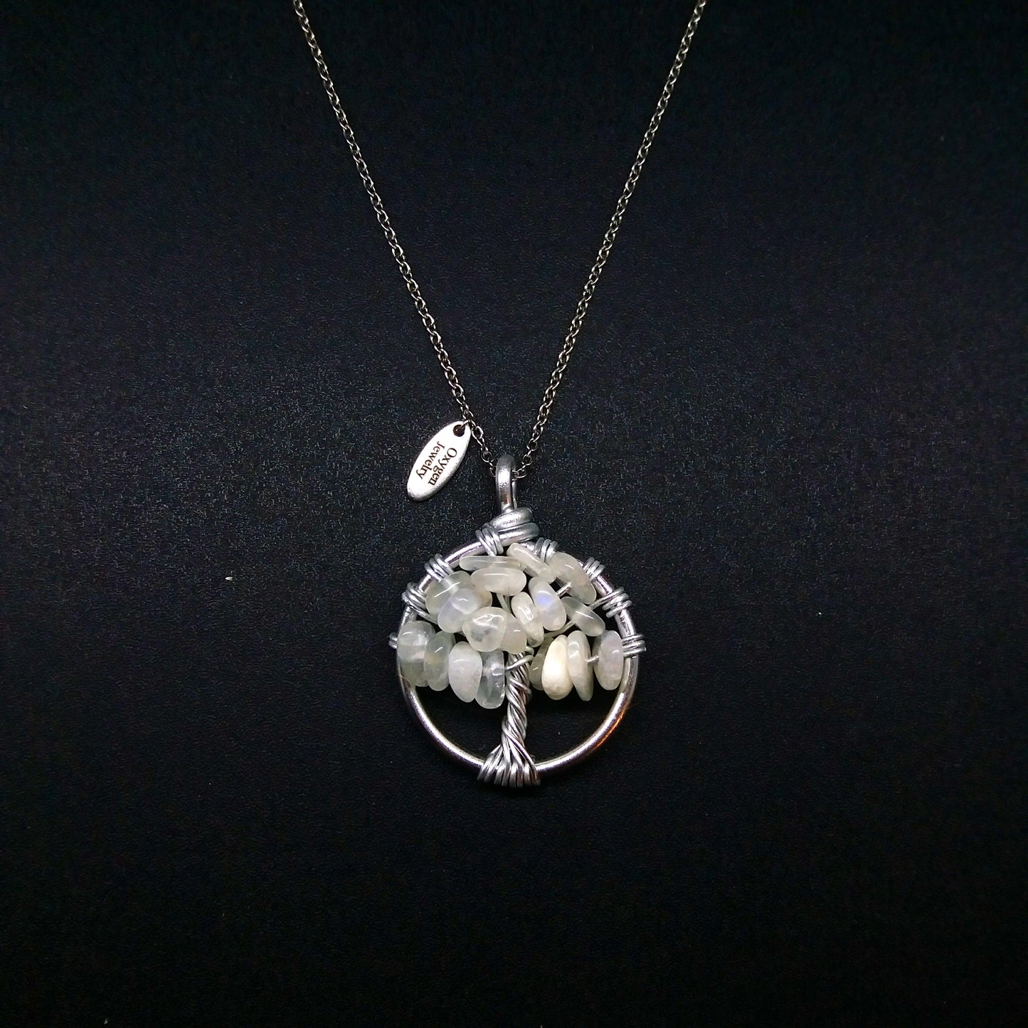 Moon Stone Tree of Life Necklace