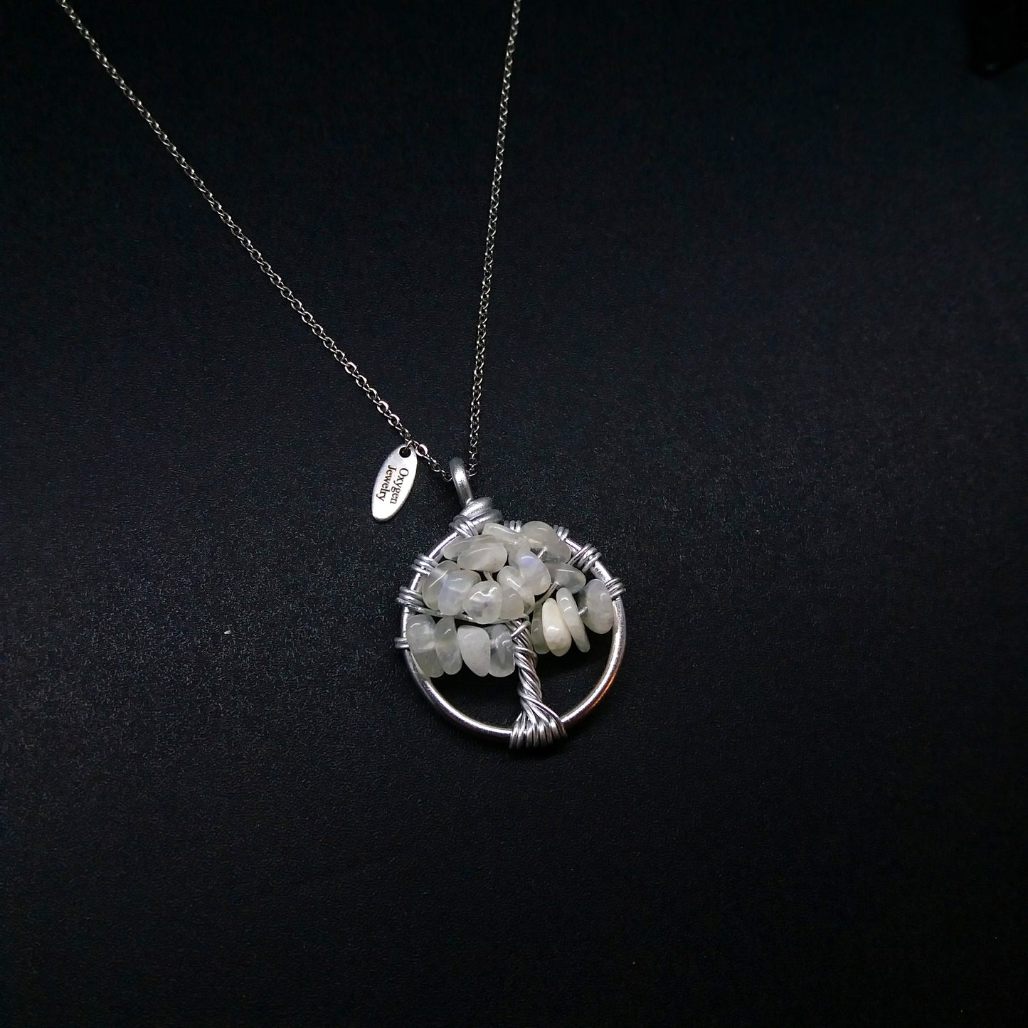 Moon Stone Tree of Life Necklace