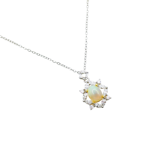 (-50%) Denim Opal and Zircon Necklace