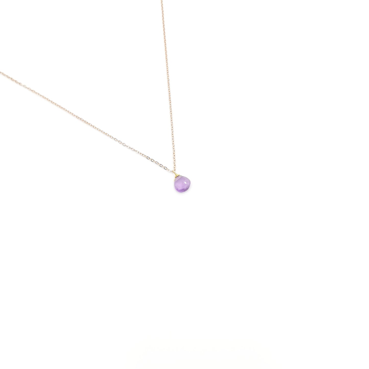 紫晶梨形切面項鏈