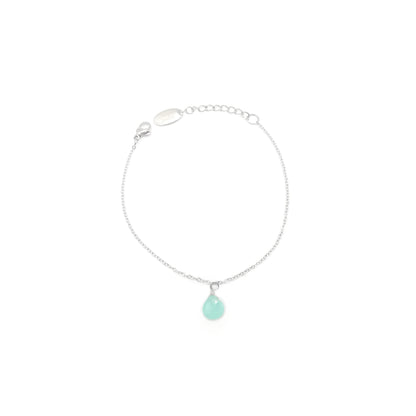 Aquamarine Chalcedony Small Pear Bracelet