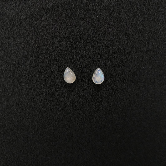 Moonstone pear-shaped face stud earrings