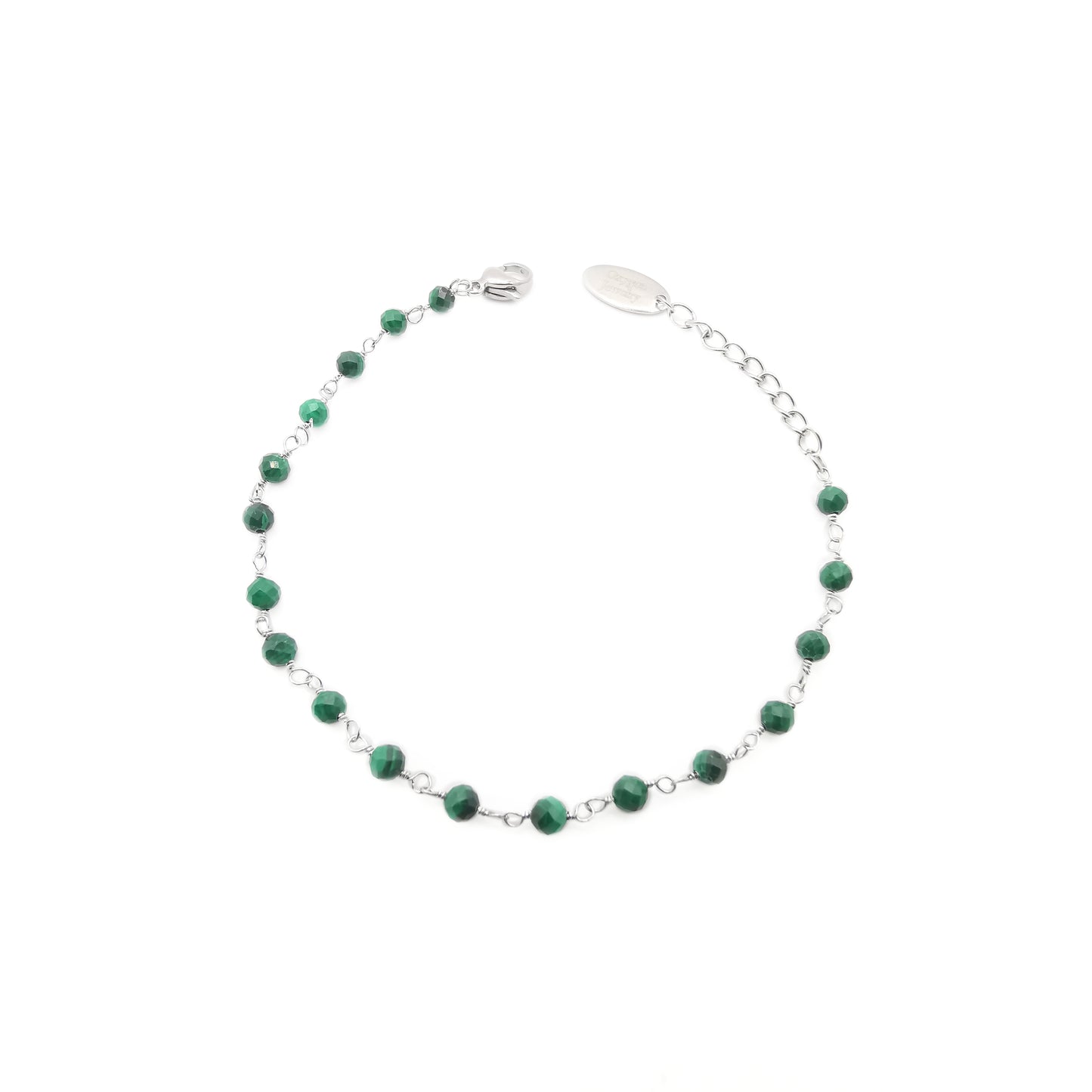 Malachite Beads On Chain Bracelet 