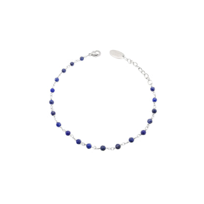 Lapis Lapis Bead Chain Bracelet 