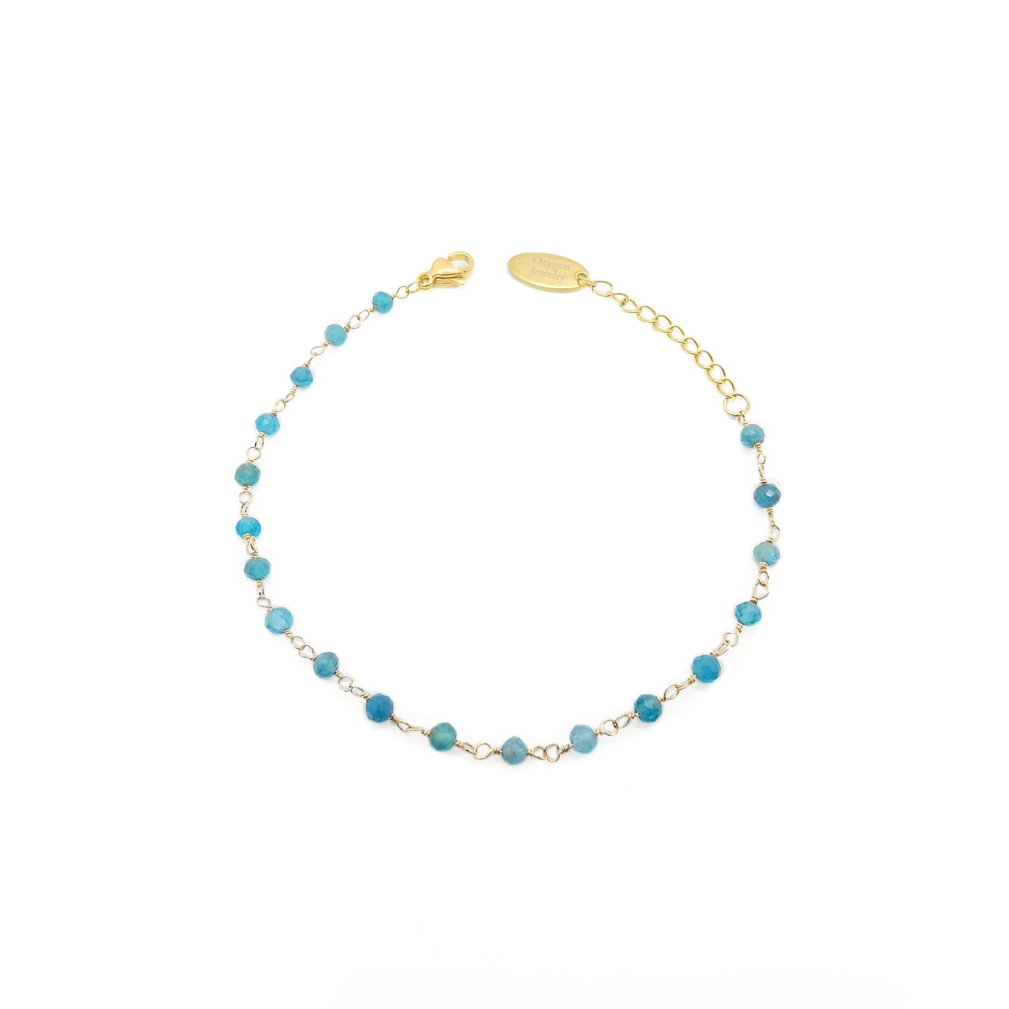 Apatite Bead Chain Bracelet 