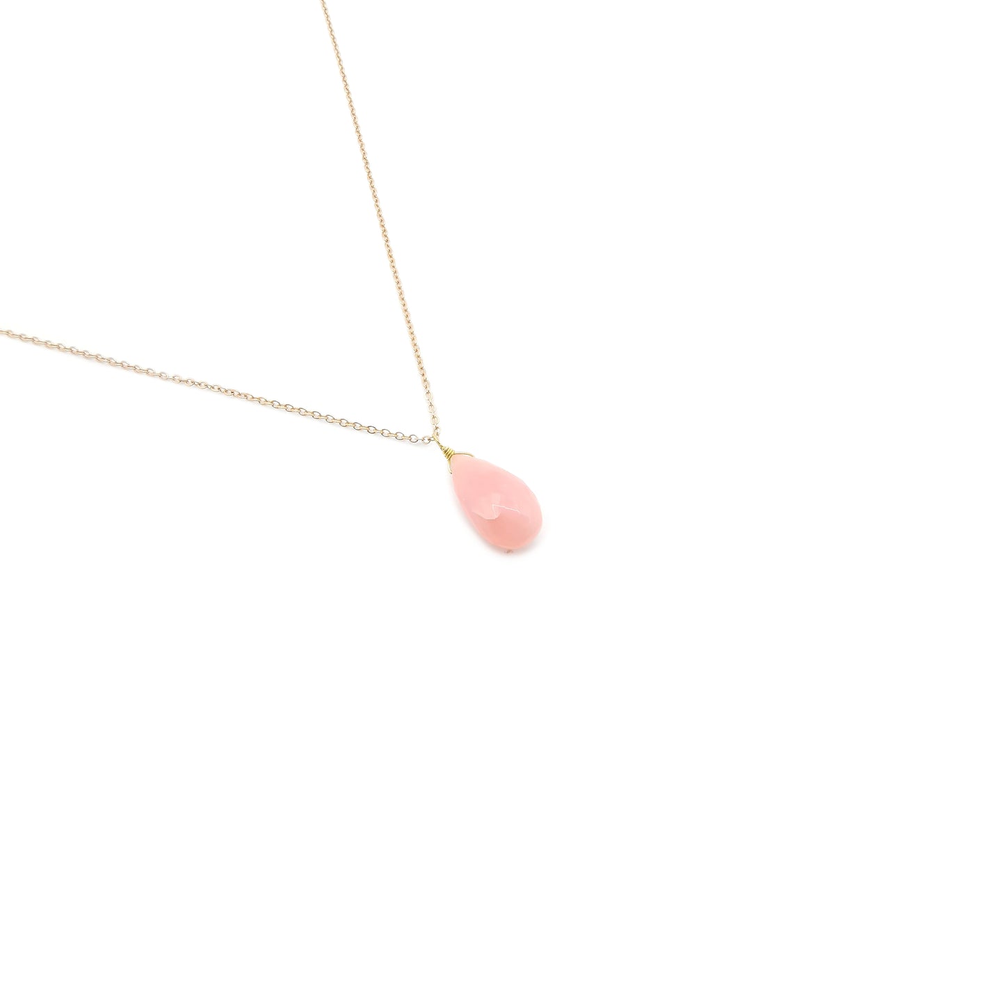 Pink Opal Pear Necklace