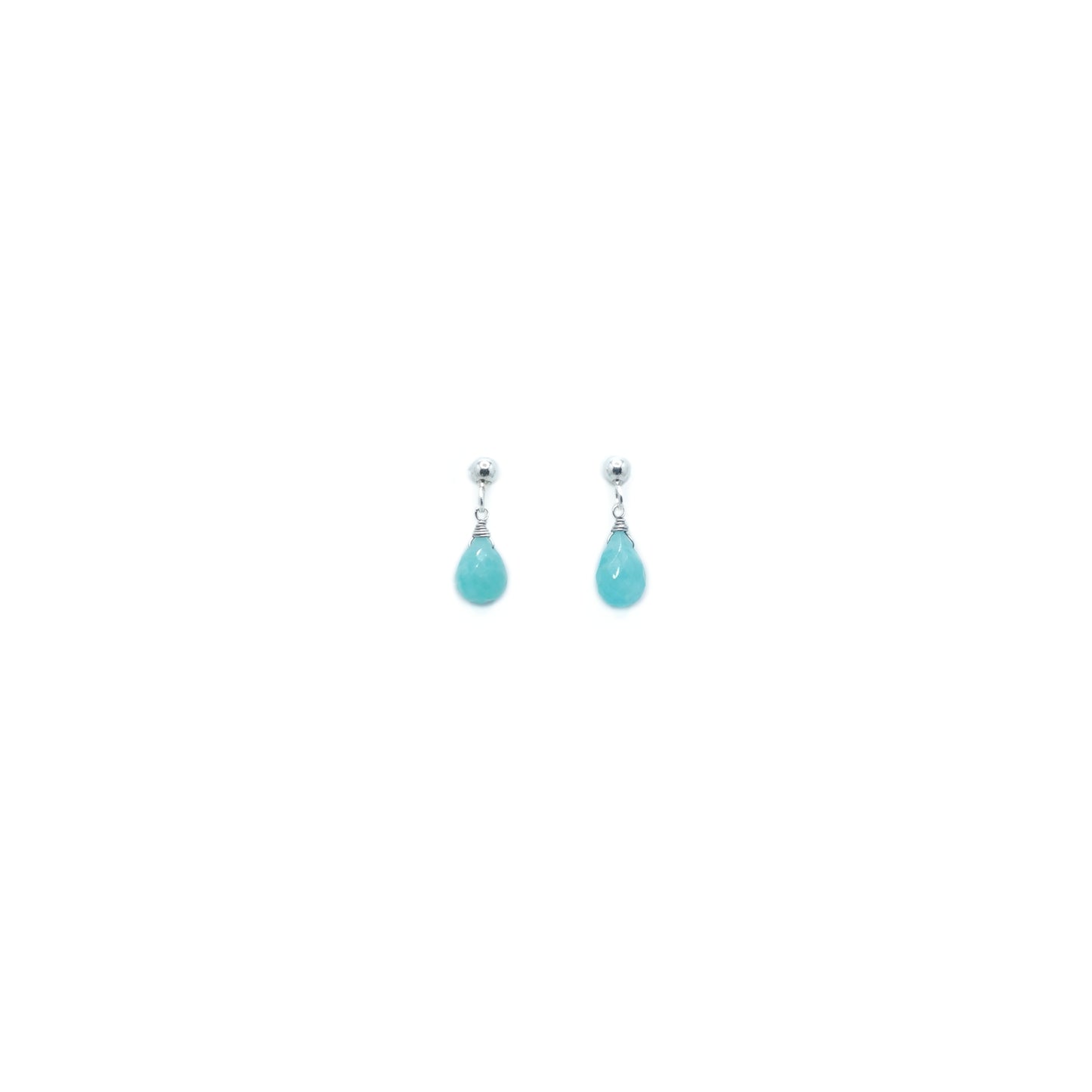 Tianhe Stone Three-dimensional Water Drop Faceted Earrings