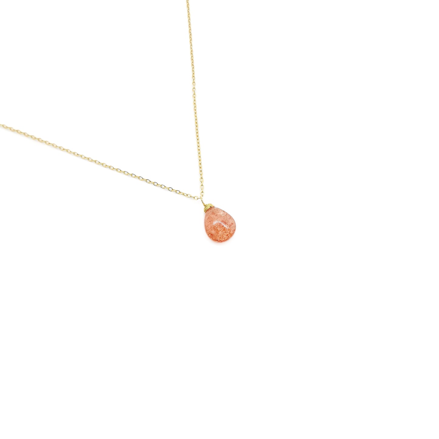 Sunstone Pear Shaped Face Necklace