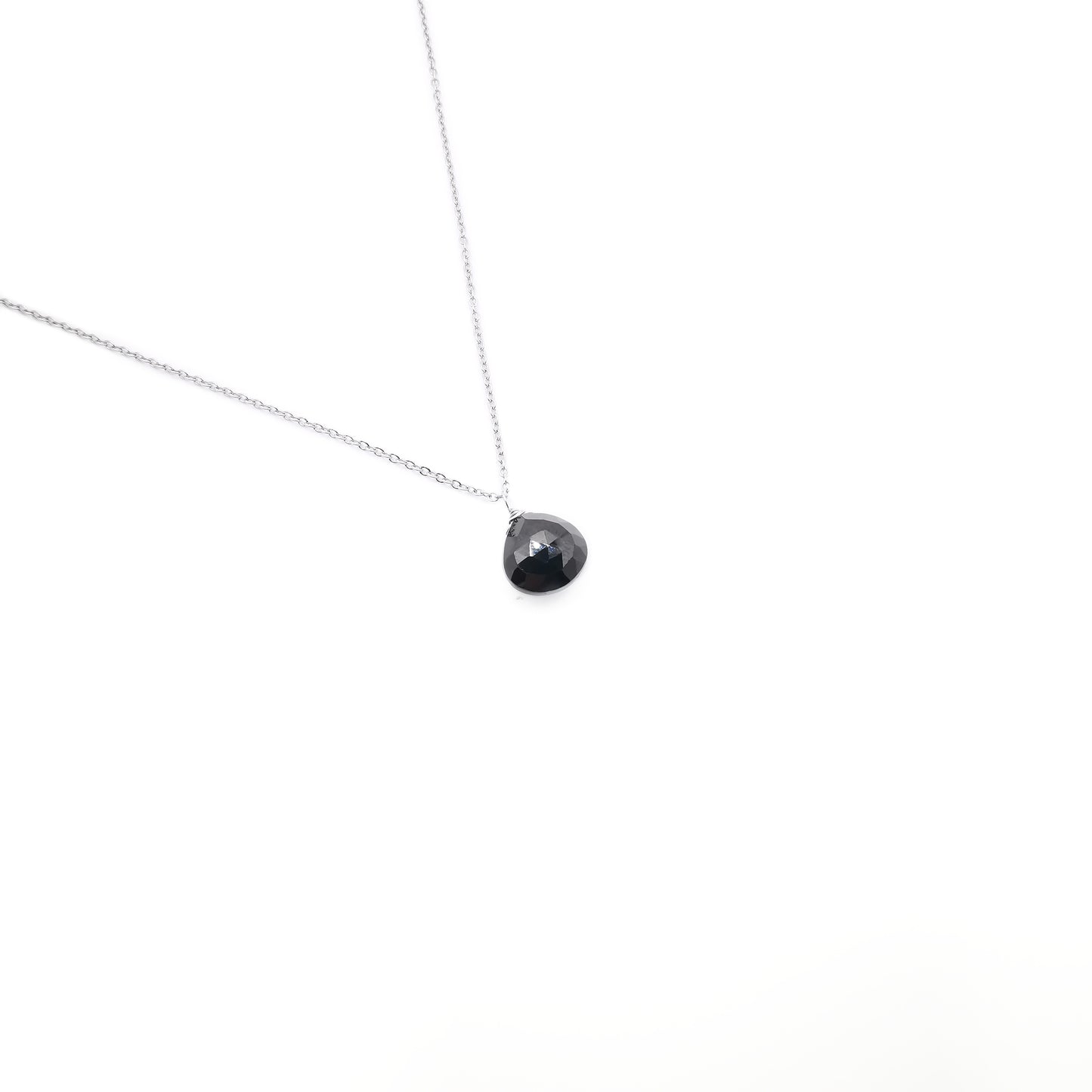 Black Spinel Pear Shaped Necklace