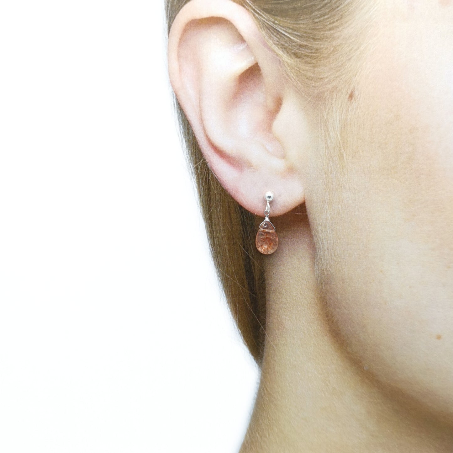 Sunstone Pear-Shaped Earrings