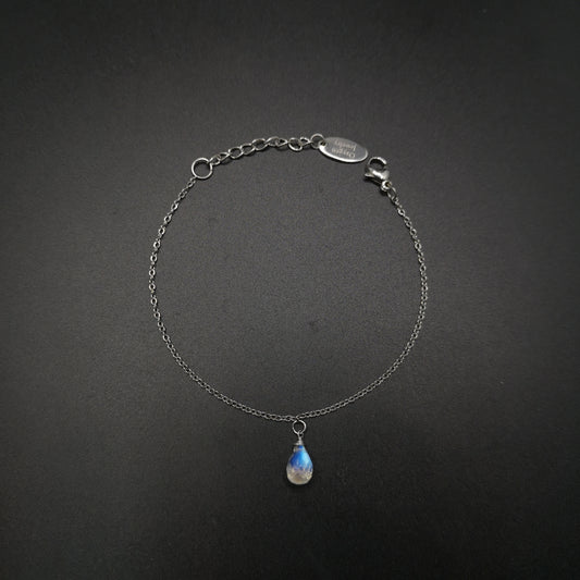 Moonstone Three-dimensional Water Drop Faceted Bracelet