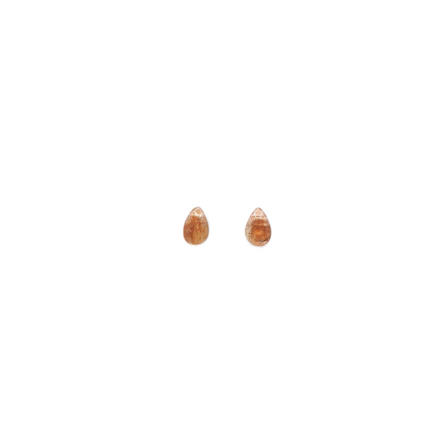 Sunstone Pear Shaped Face Stud Earrings