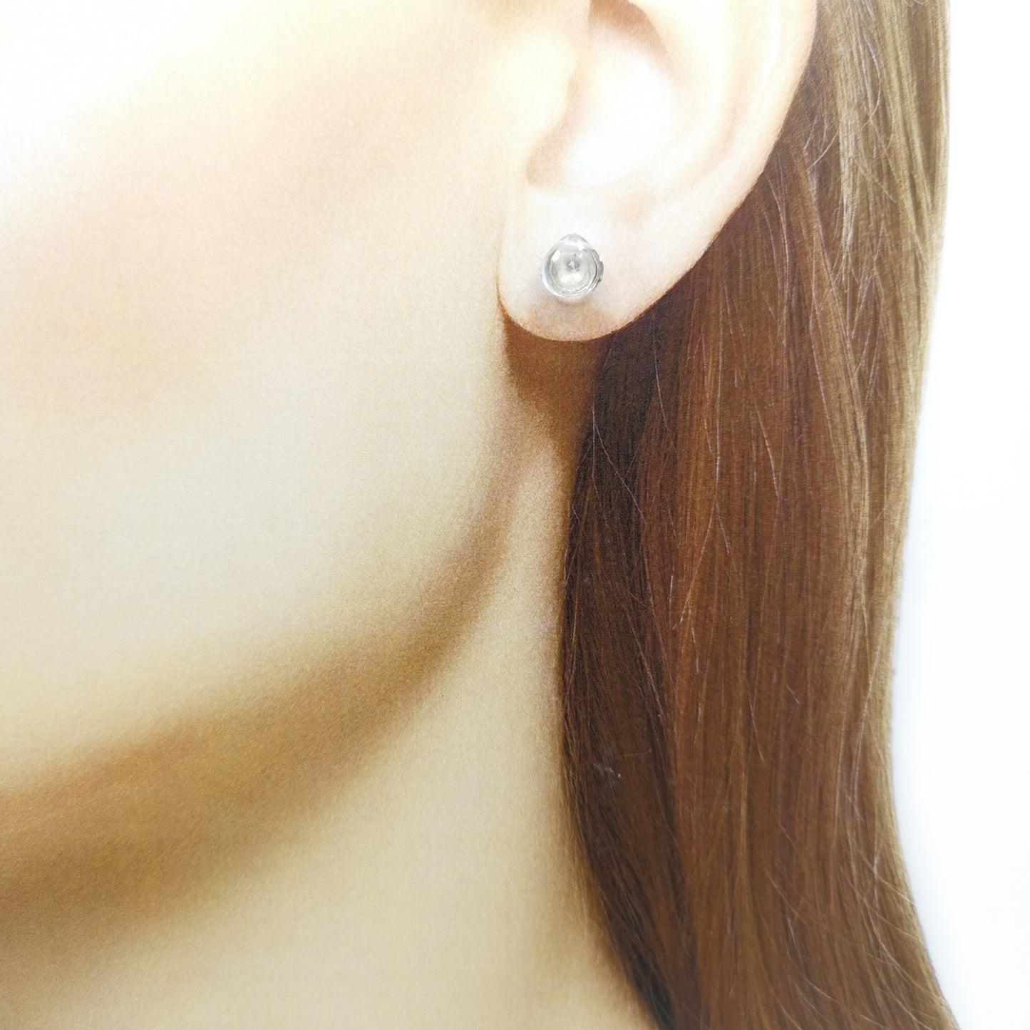 Clear Crystal Pear Shaped Faceted Stud Earrings