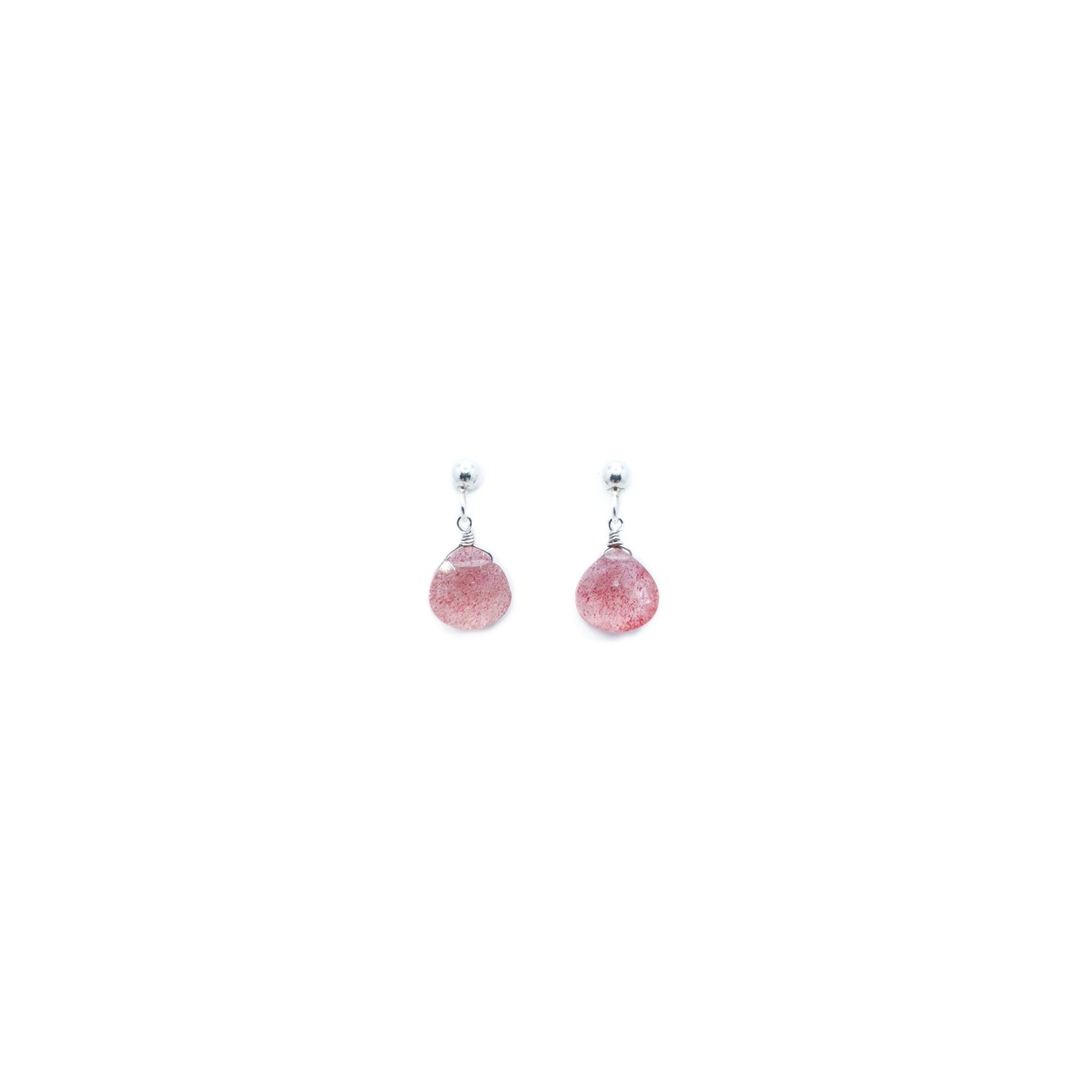 Strawberry Crystal Pear Shaped Faceted Earrings