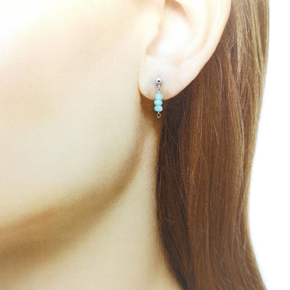 Amazite Beads Bar Earrings
