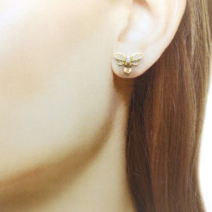 Citrine and Zircon Bee Stud Earrings