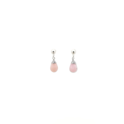 Pink Opal Pear Faceted Earrings