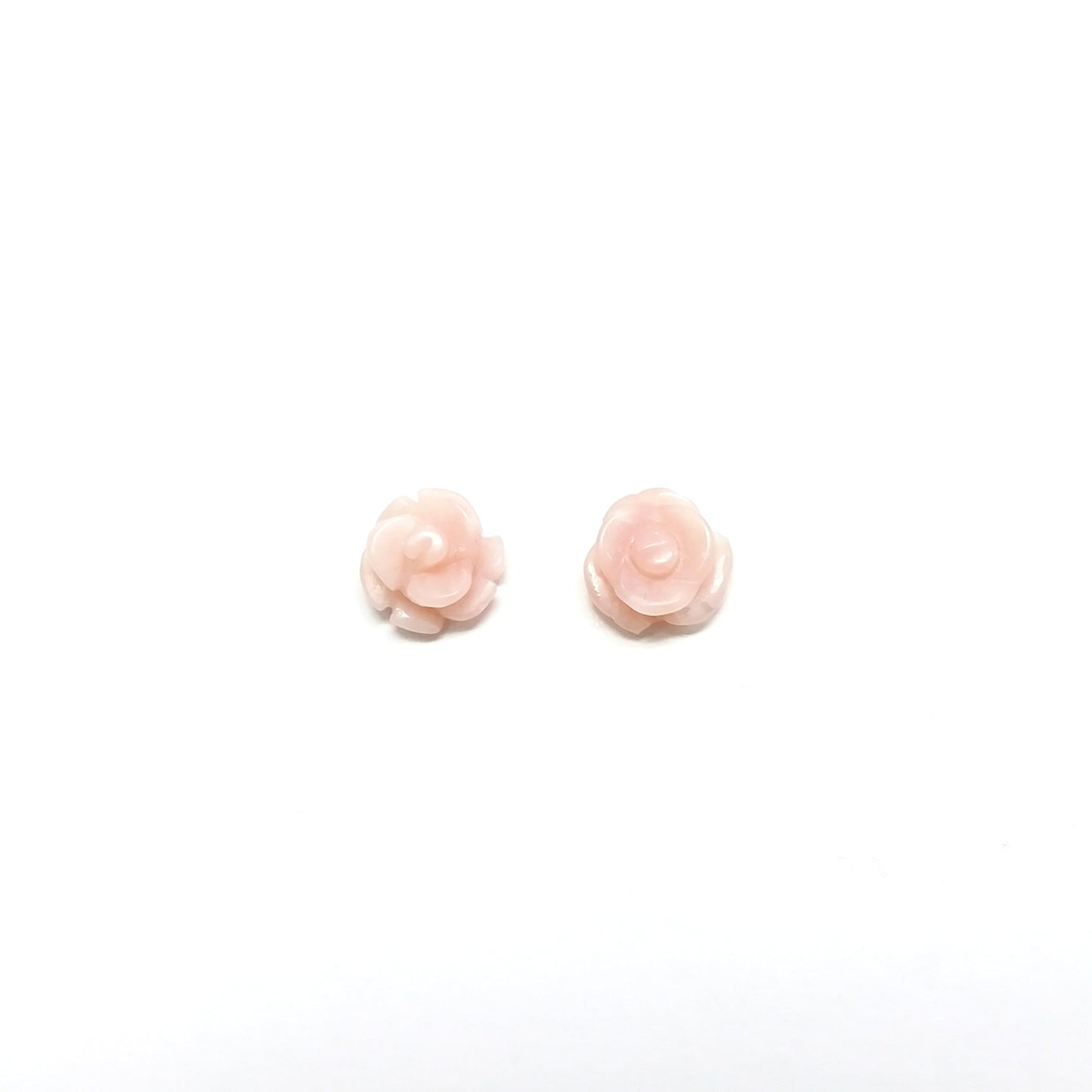 Pink Opal Preserved Flower Sterling Silver Earrings