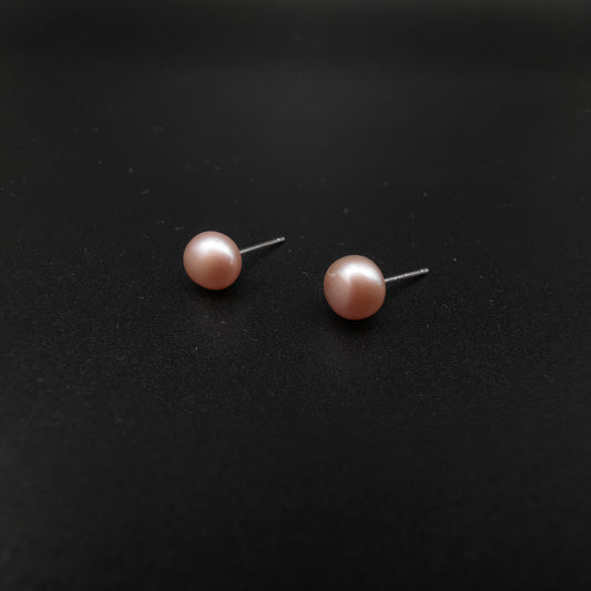 Freshwater Pearl (Pink Purple) Stud Earrings
